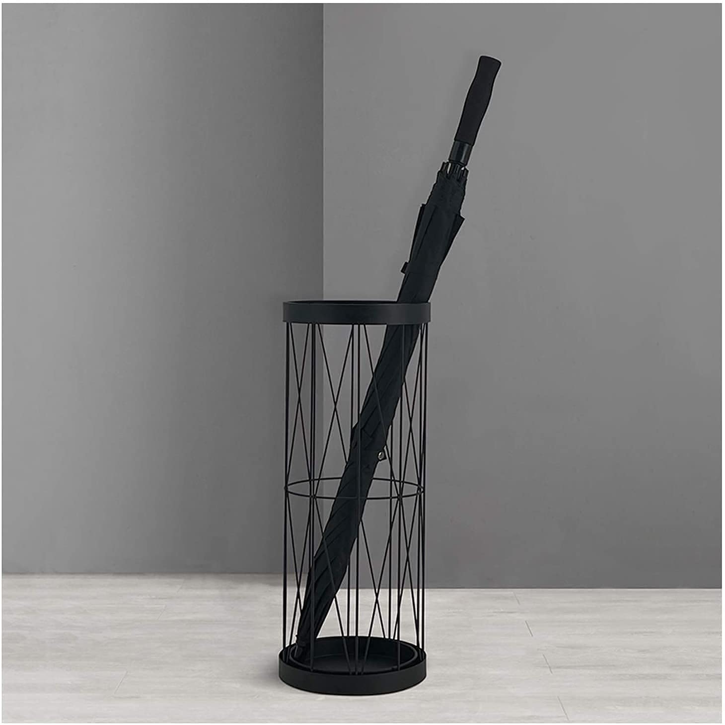 XDLEDMKIZ Umbrella Stand,Umbrella Stand Wrought Iron Waterproof and Rust-Proof Compact Umbrella Bucket,Large-Capacity Umbrella Basket