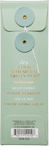 Miniatura 5 de DesignWorks Ink Juego de 4 bolígrafos delgados de metal Twisty - Set de motivación