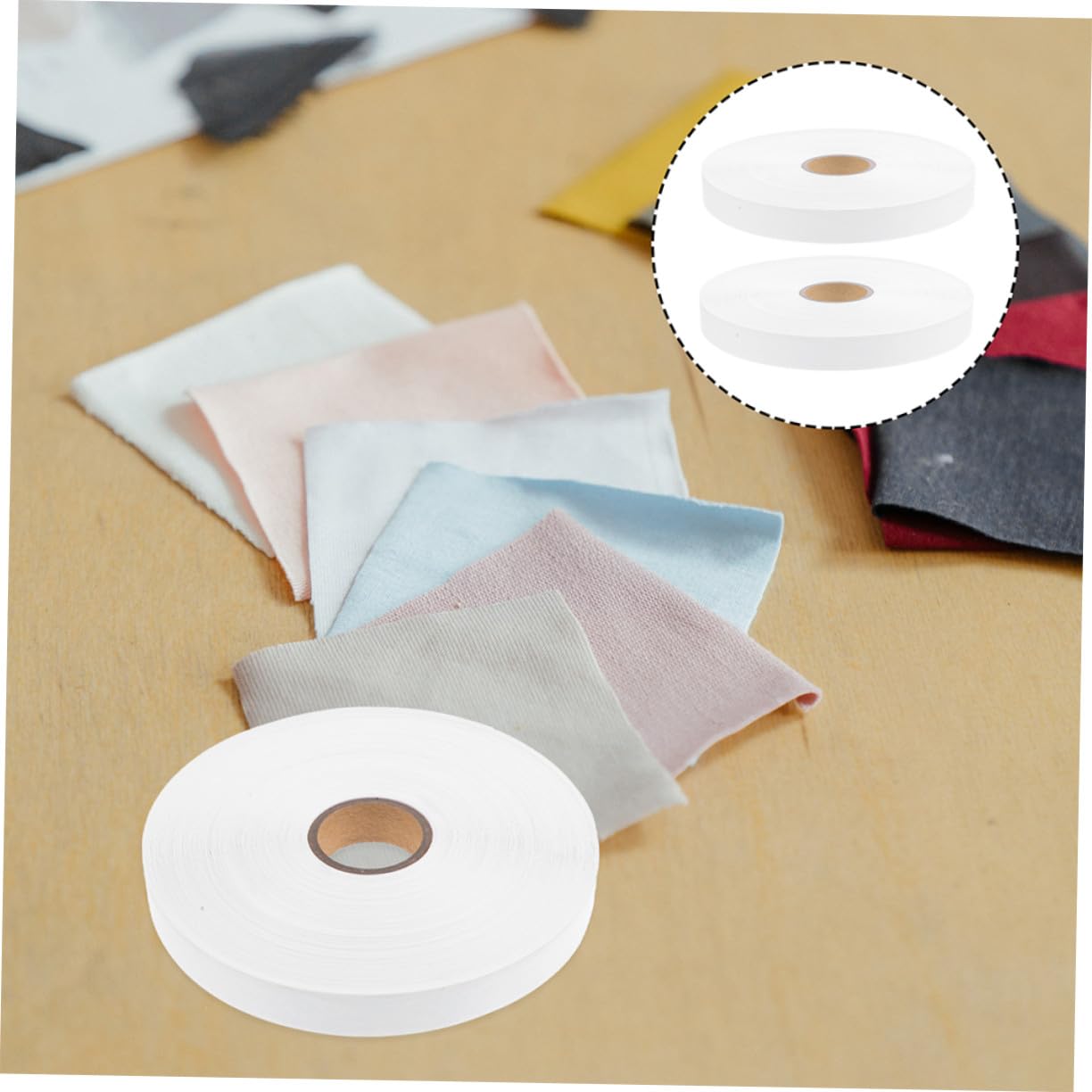 Hohopeti 2 rouleaux Étiquettes de Nylon Blanc pour Vêtements Personnalisables Résistantes Repassage Vapeur pour Marquage et Organisation Textile