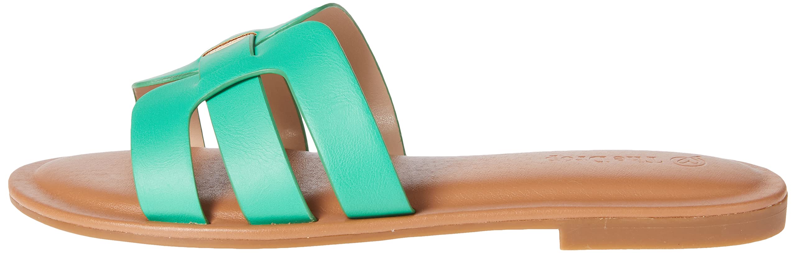 The Drop Women's Monika Flat H-Band Slide Sandal: 9 Jade