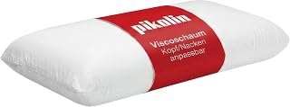 PIKOLIN Kopfkissen 75 cm – alle Schlaftypen, viskoelastische Schaumstofffüllung, Nackenstützkissen in Hotel-Qualität, ergonomische Nackenanpassung, hypoallergen, mittlere Festigkeit