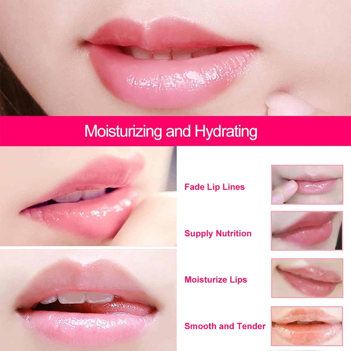 Máscara De Labios, 15 piezas Lip Sleeping Mask, Parche Labial, Juego de Máscaras de Labios de Cristal de Colágeno, Mascarilla Labial Para el Cuidado de Los Labios para LabiosSecos y Agrietados