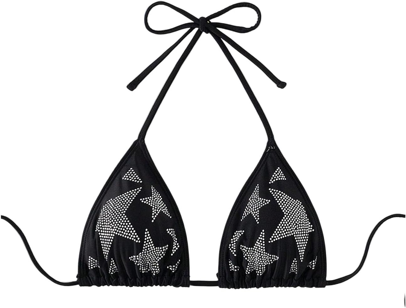 SOLY HUX Women's Halter Tie Back Triangle Bikini Top Swimsuit Bathing Suit Tops
