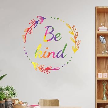 Wall Stickers Be Kind Decal for Wall Gay Pride Rainbow LGBT Same Sex Gay Wall Decor Vinyl Decals Removable Peel and Stick Wall Decal Murals Art Living Room Bedroom Decoration 16 inch