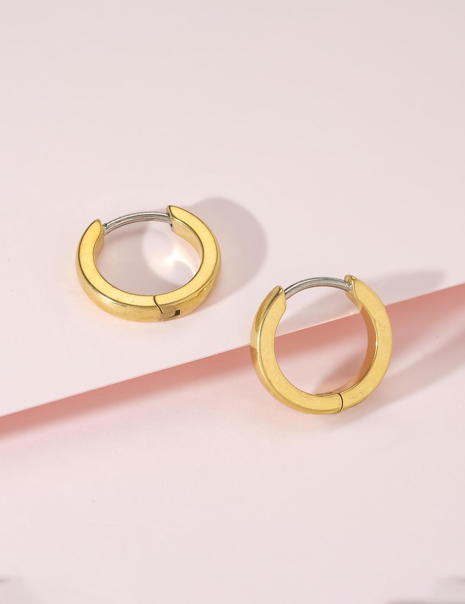 Limerencia Pendientes de aro hipoalergénicos de titanio puro G23 para mujeres y niñas con orejas sensibles.