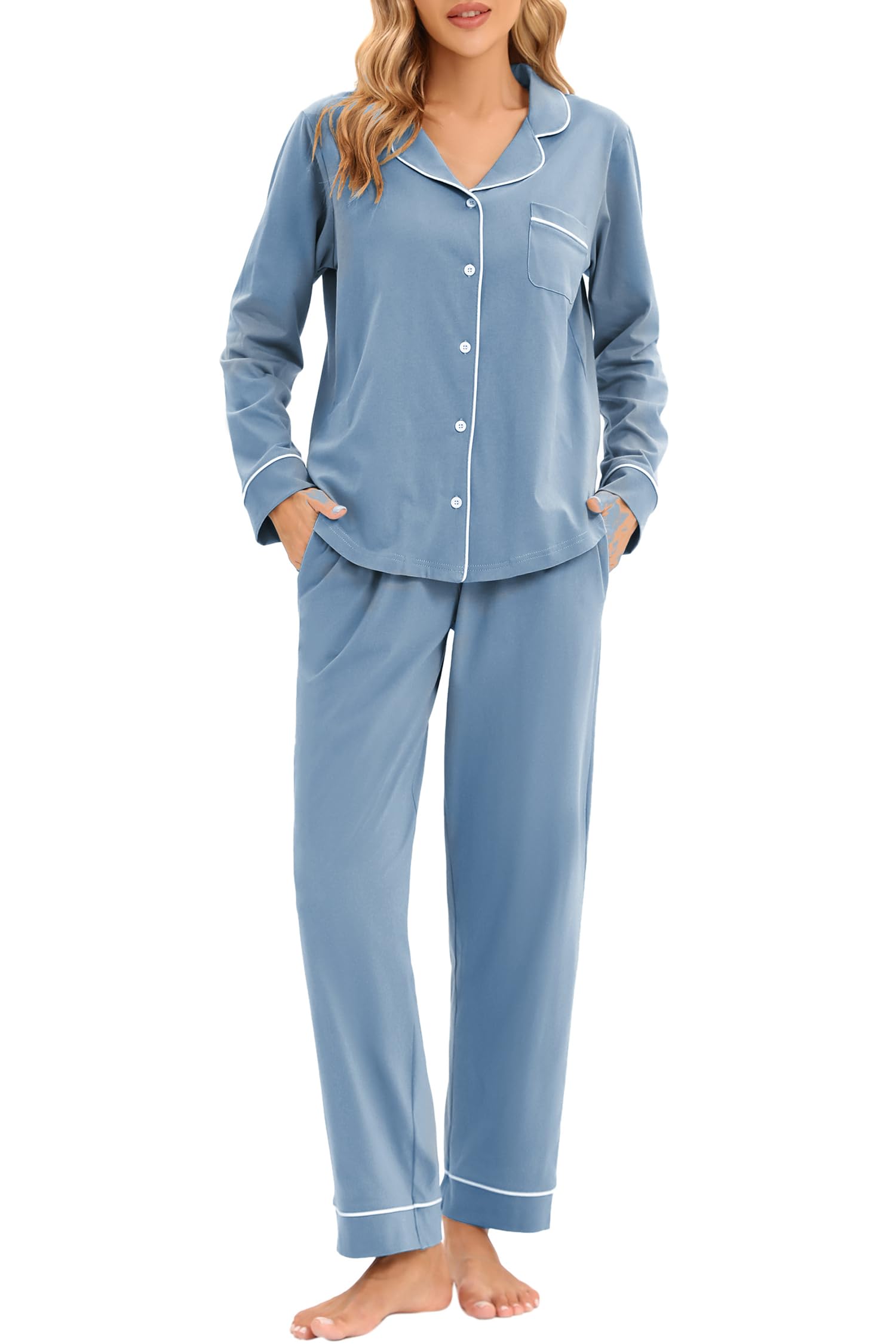 LUBOT 100% Cotton Pajamas for Women