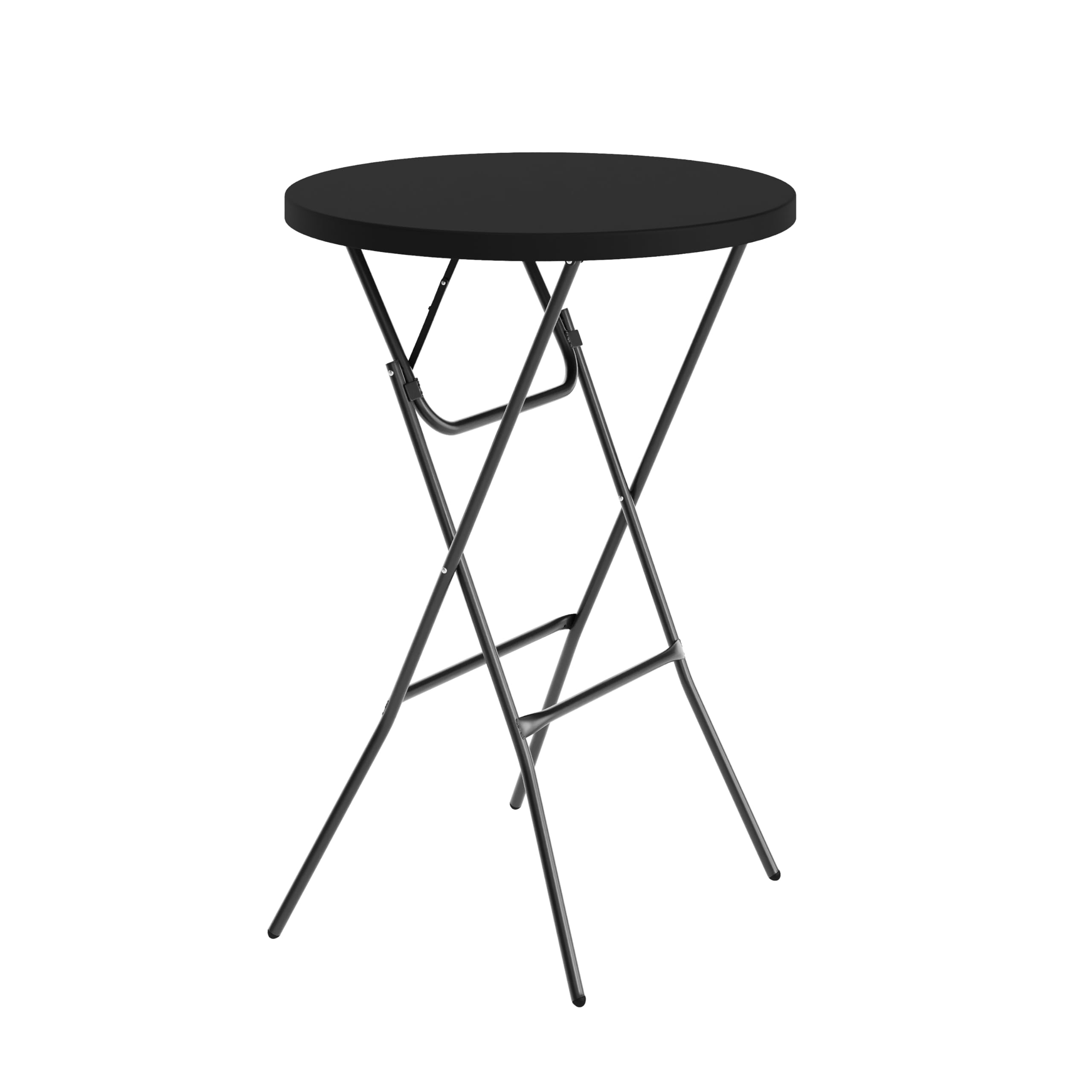 Flash Furniture Elon Round Folding Bar Height Table for Parties and Commercial Events, Indoor/Outdoor Plastic Bar Height Folding Table, 32", Black