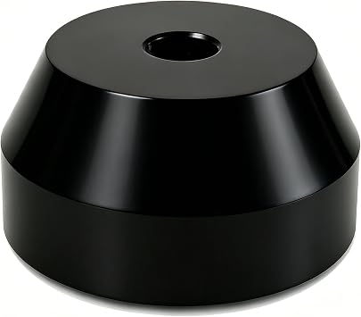 45 RPM Record Adapter Durable Solid Aluminum Dome Center Adapter for 7 Inch Vinyl Record 51G, Black