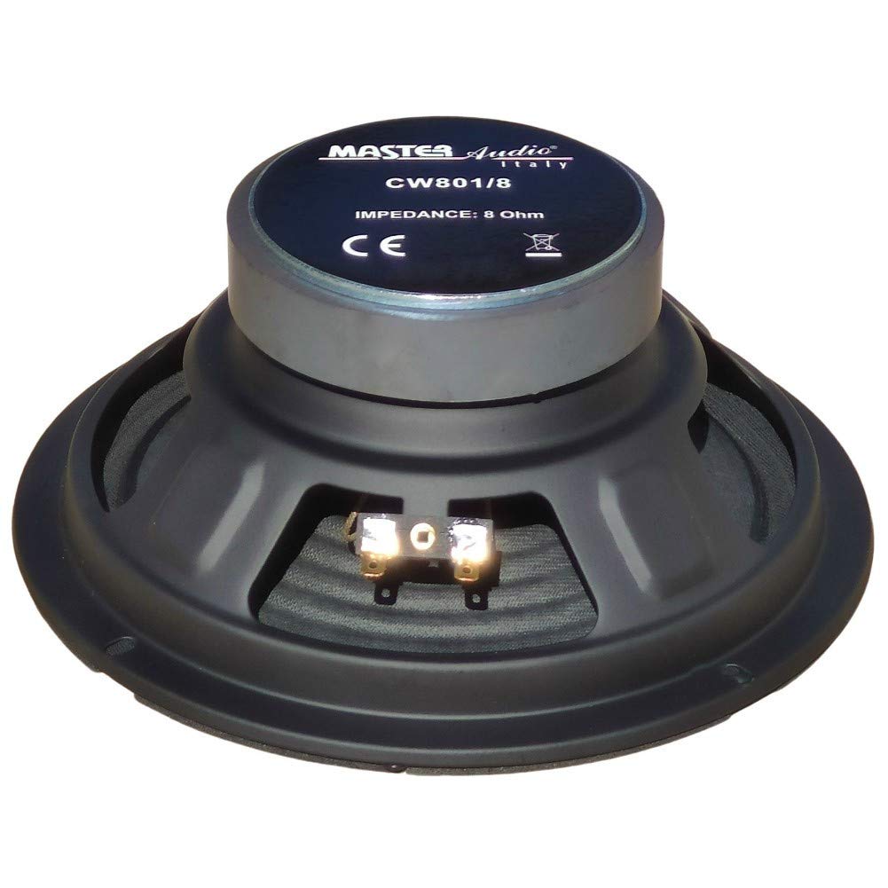 1 WOOFER MASTER AUDIO CW801/8 Altavoz 20,00 cm 200 mm 8" 150 vatios rms 300 vatios MAX impedancia 8 ohmios 93 db suspensión rígida para Coche, 1 Pieza