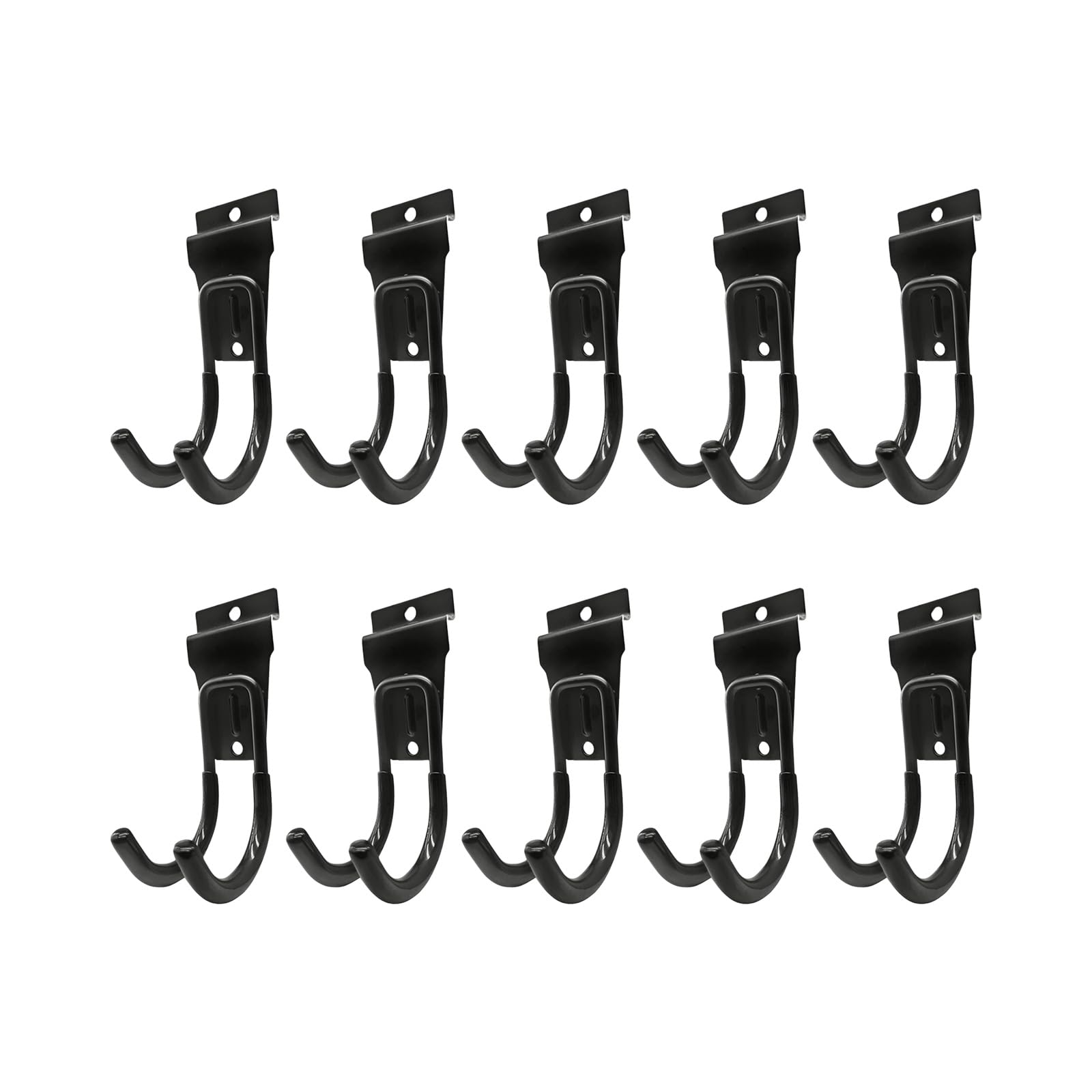 Msioytog Duty Steel Hooks J Hooks for Hangings Garden Hose and Tools, Easy Install Garage Storage for Shed and Workshop Slatwall