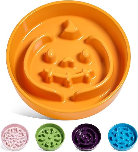 Vista 17 de LE TAUCI Tazones de cerámica para perros de alimentación lenta, 3 tazas de alimentación lenta, tazón para perros de raza mediana y grande, cuenco