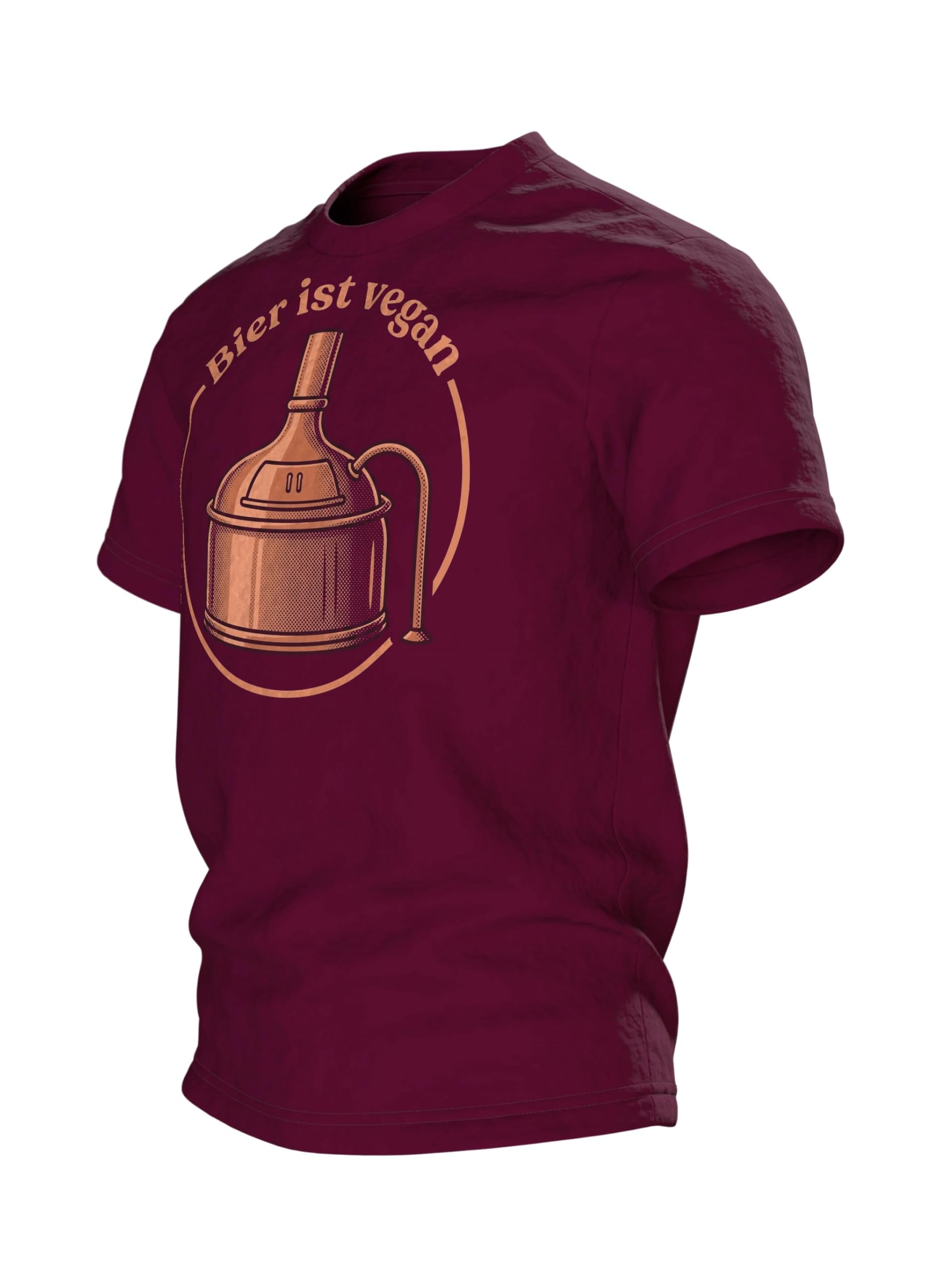 Braukessel T-Shirt Bier ist vegan, Kupferkessel-Emblem im Retro-Stil