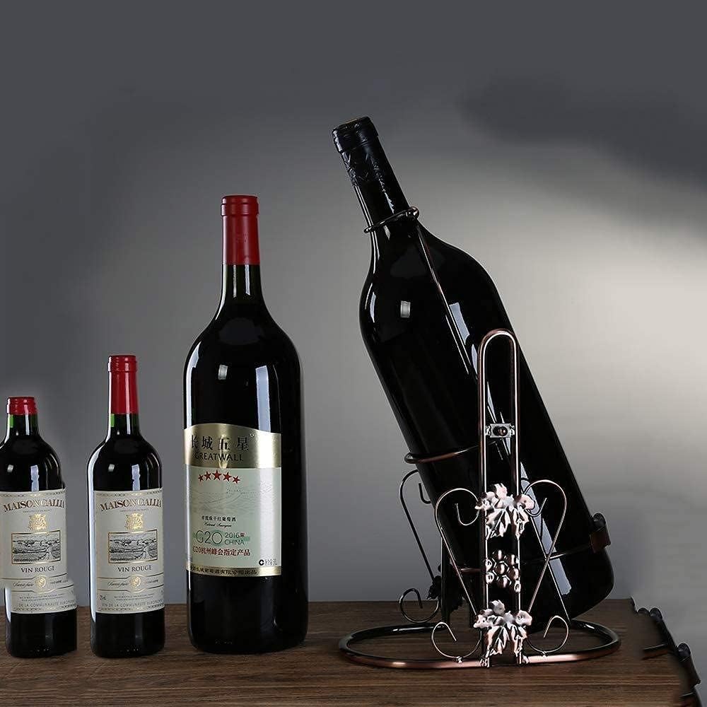 Wall Mounted Wine Rack Grape Leaves Wine Bottle Rack Simple Creative Wine Shelf Display Stand Home Decoration European Style GrapeLeaves-5L Small Wine Rack