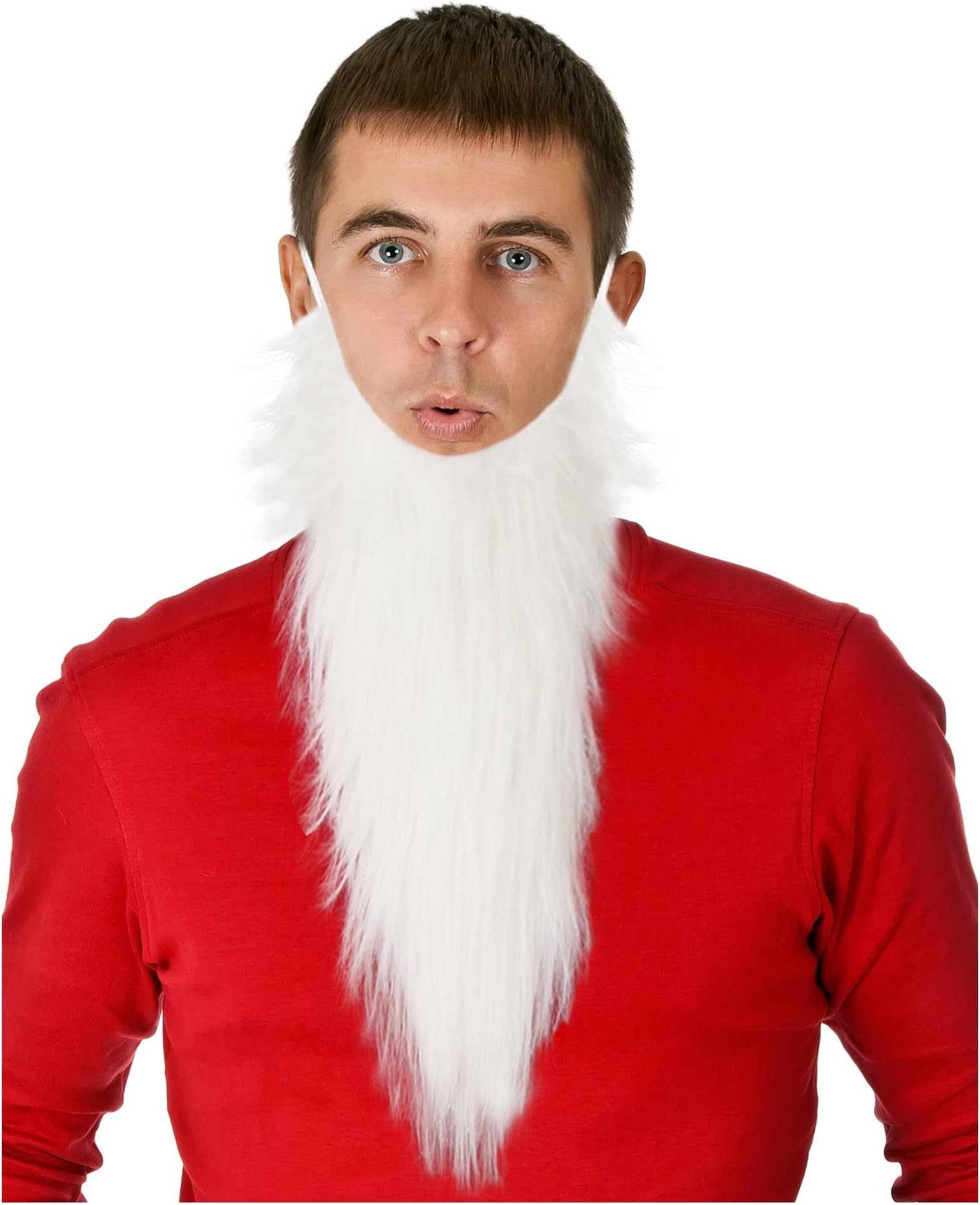 Long White Gnome Dwarf Wizard Costume Beard White Wizard Beard for Men - One Size