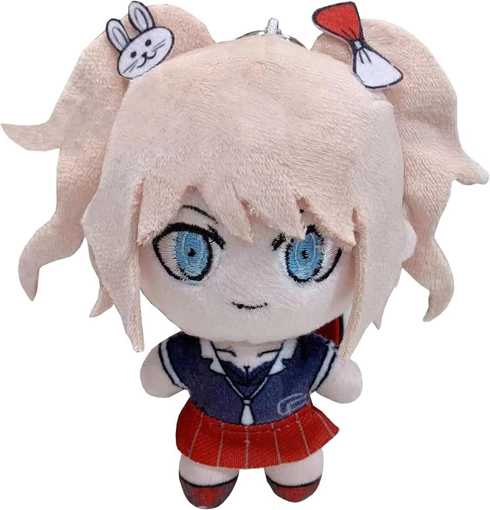 Anime Mini Danganronpa Plush Keychain Enoshima Junko Plush Doll Soft Stuffed Collectible Figure Keychain Decorations for Game lovers 15cm/5.9inch
