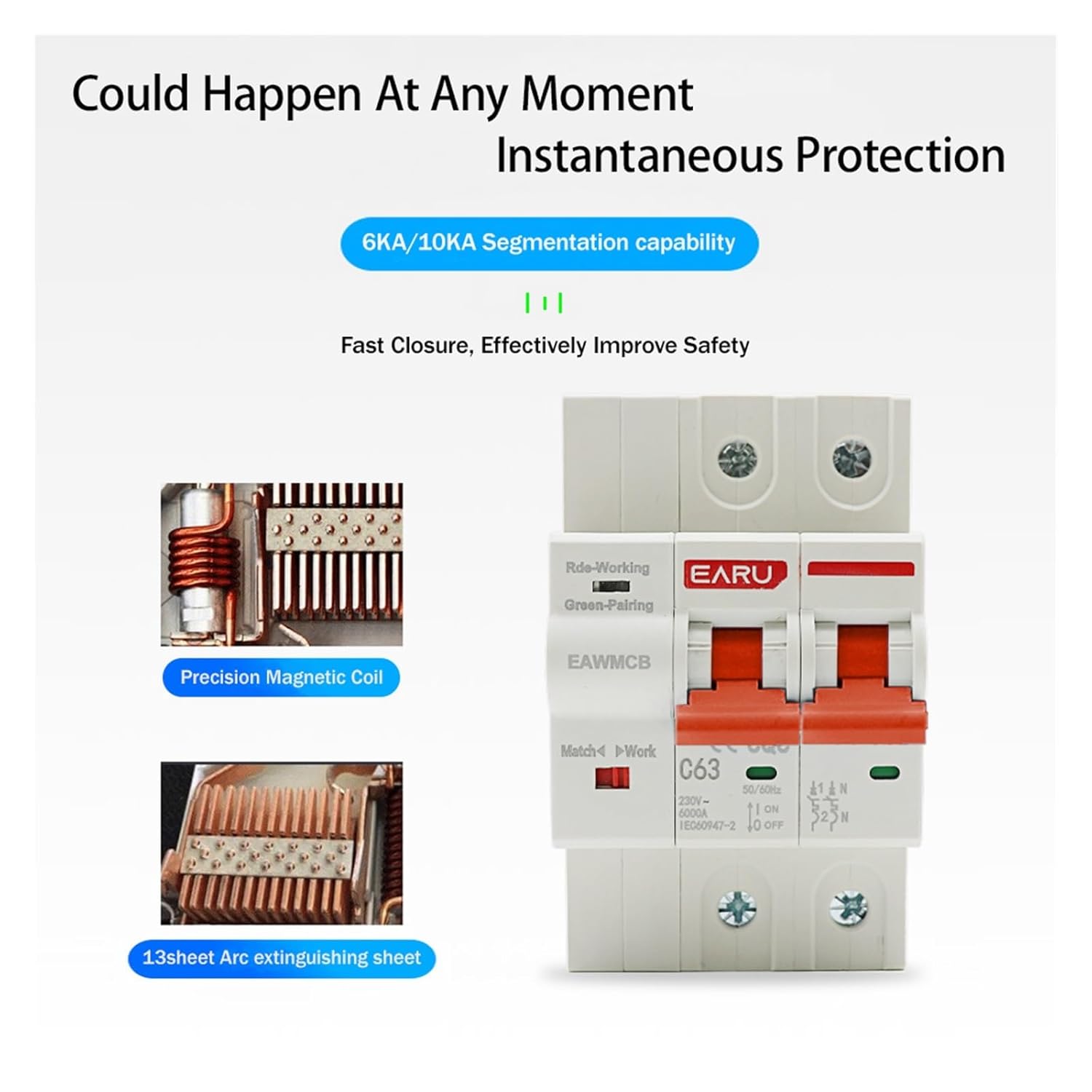 1P 2P 3P 4P Circuit Breaker Timer Voice Remote Control Life Automatic arc Extinguisher Switch(2P-23,80A)