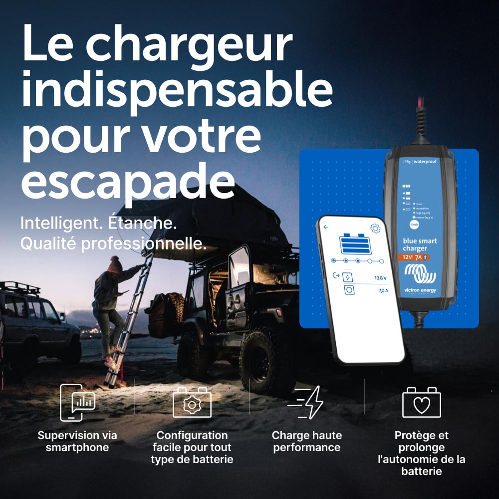 Victron Energy Blue Smart IP65 12-Volt 7 amp 230V Chargeur de Batterie, Bluetooth (CEE 7/17)