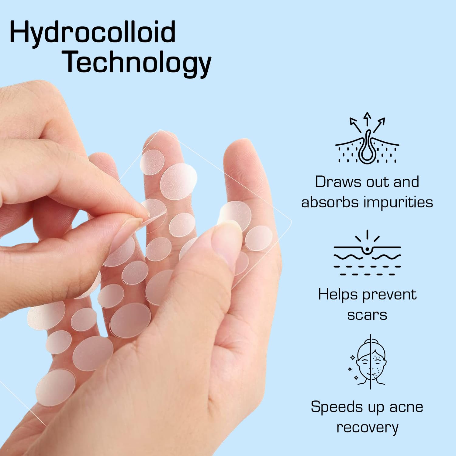 Dot Vana Hydrocolloid Pimple Patches, Spot Treatment Stickers for Face, Fast-Acting, Invisible, Vegan & Cruelty-Free - Image 2