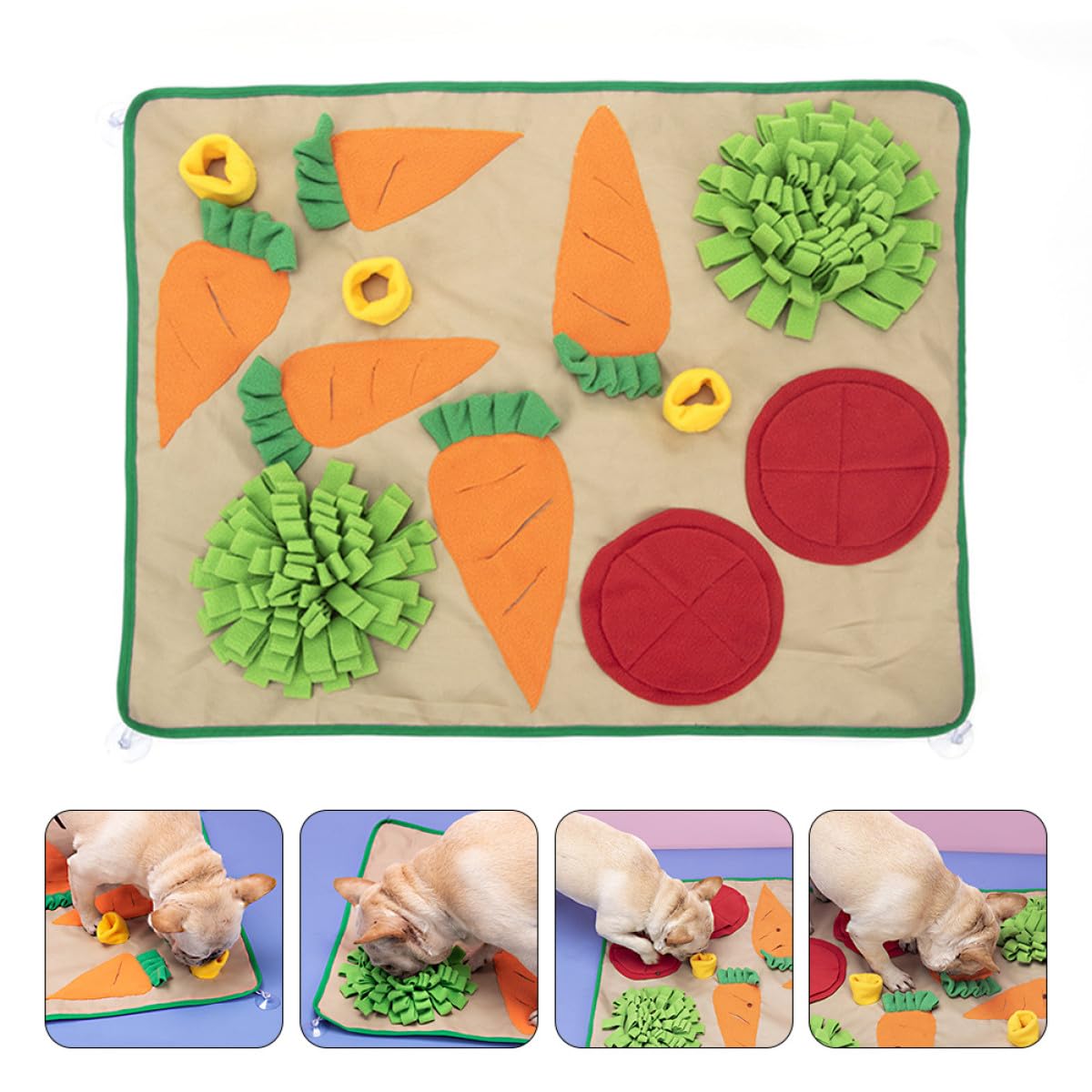 Schnüffelmatte für Hunde aus Polar Fleece mit Natürlicher Futtersuche zur Mentalen Stimulation und Lustigem Spielspaß für Haustiere im Garten oder Zuhause