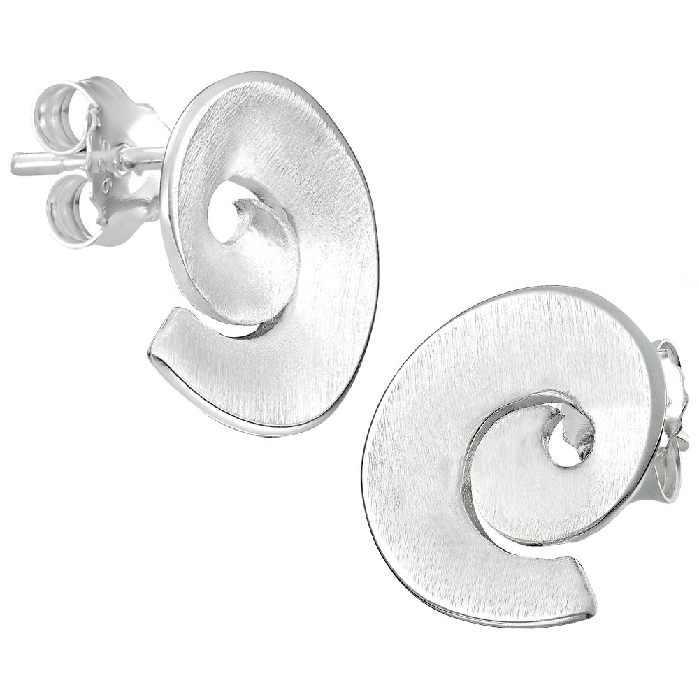 Vinani 2OHS - Orecchini a spirale in argento Sterling 925 lucido