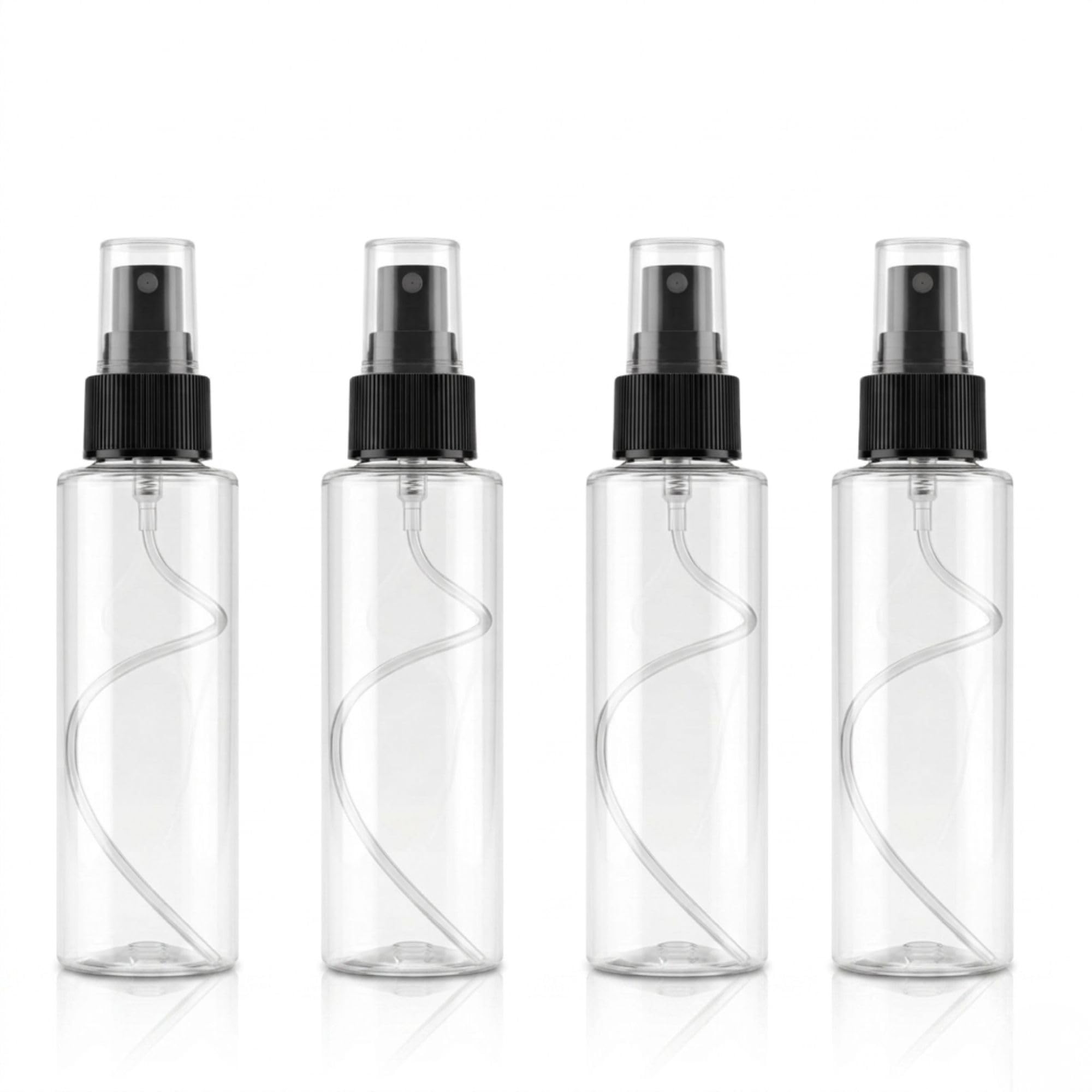 Hian 100ML Fine Mist Spray Bottle – Refillable, Leakproof & Ultra-Fine Atomizer for Travel, Beauty, Skincare, Makeup, Sanitizer & More – Portable & Transparent (BLACK, PACK OF 4)-image-8
