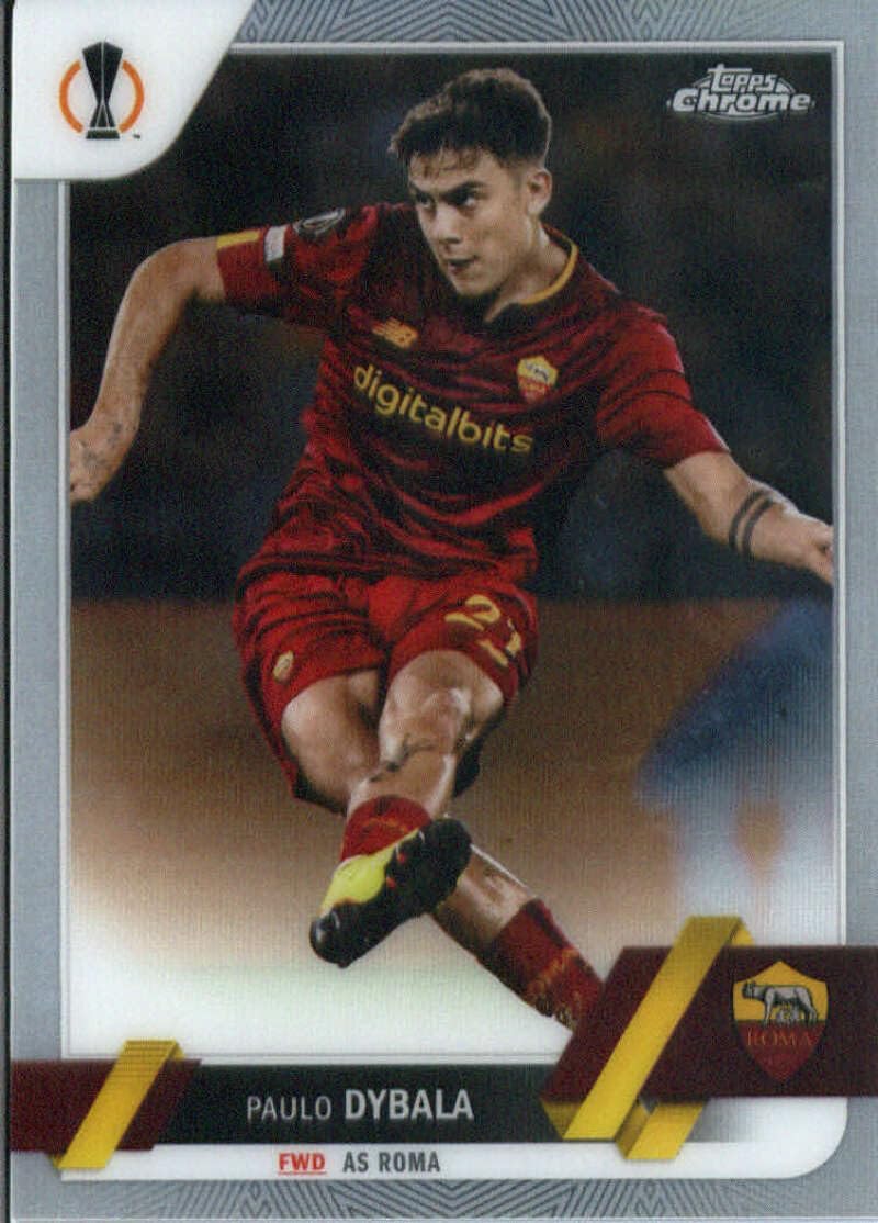2022-23 Topps Chrome UEFA Club Competitions #159 Paulo Dybala AS Roma Soccer Card - Sportscard Superstore
