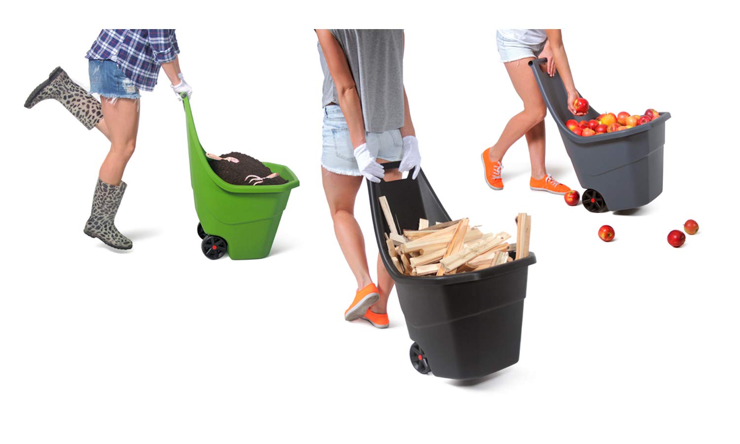 Prosperplast Gartenwagen "Load & Go" 95 L in olivgrün 79,9 x 59,3 x 72,4 cm