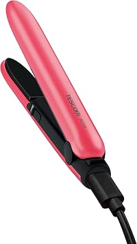 TECOM ISC100P Hair Iron, USB Powered, 0.4 inches 10 mm, Compact, Ceramic Coating, International Use, Pink