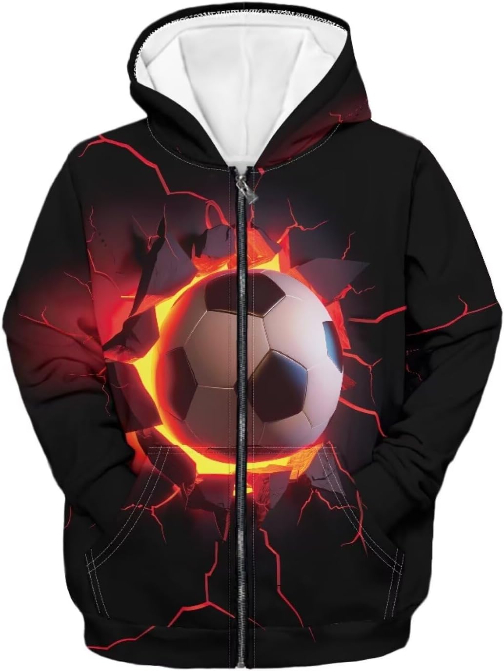 Boys Fashion Hoodies Full Zip Up Hoodie Fall Clothes Hooded Sweatshirt Size 6-16 Lightweight Jacket with Pockets