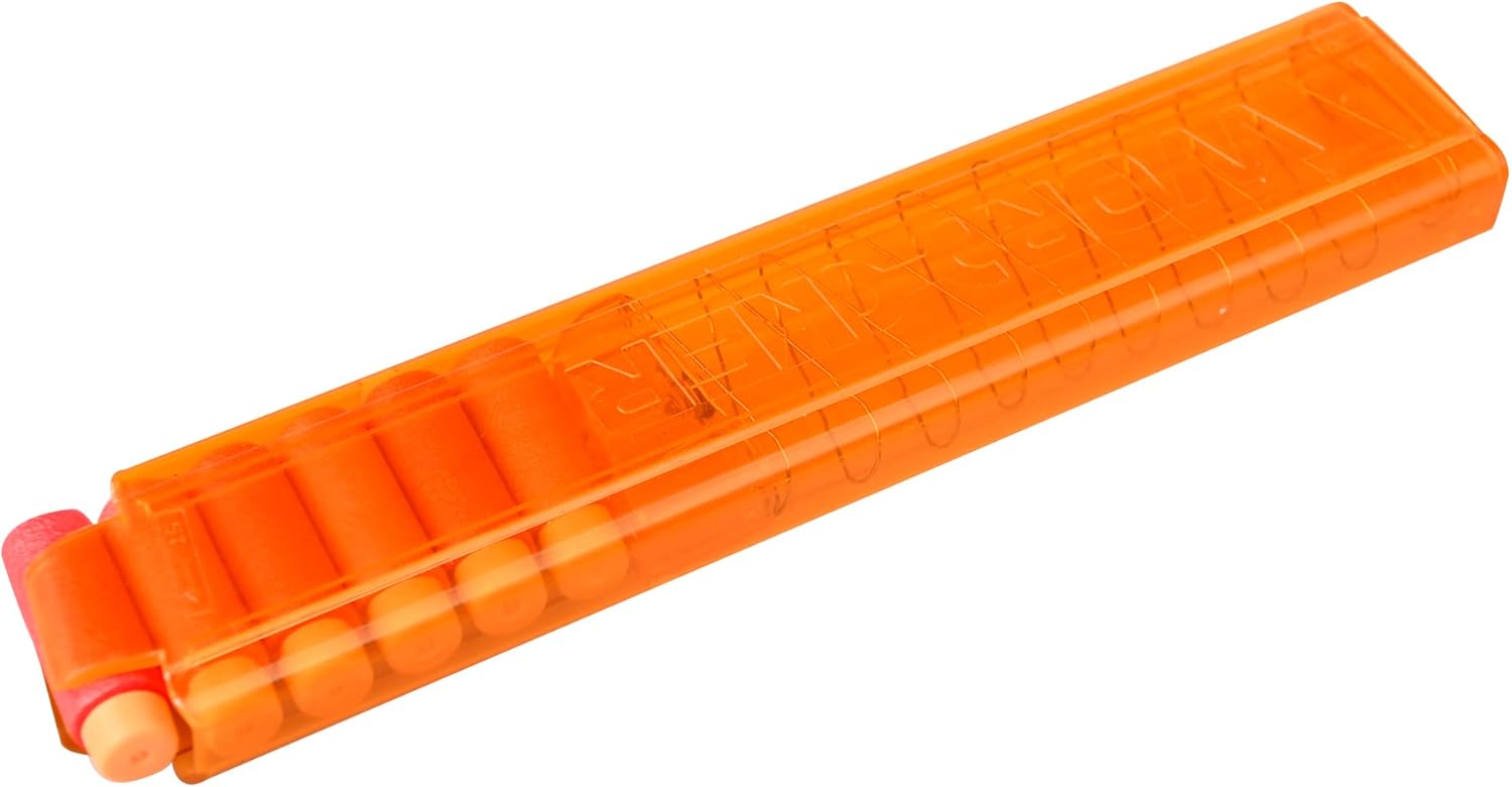 WORKER 15 Round Mini Slanted Talon Mag Quick Reload Clid Compatible Nightingale Blaster Only (Not Compatible with 18 Slanted Talon Mag) Orange Transparent