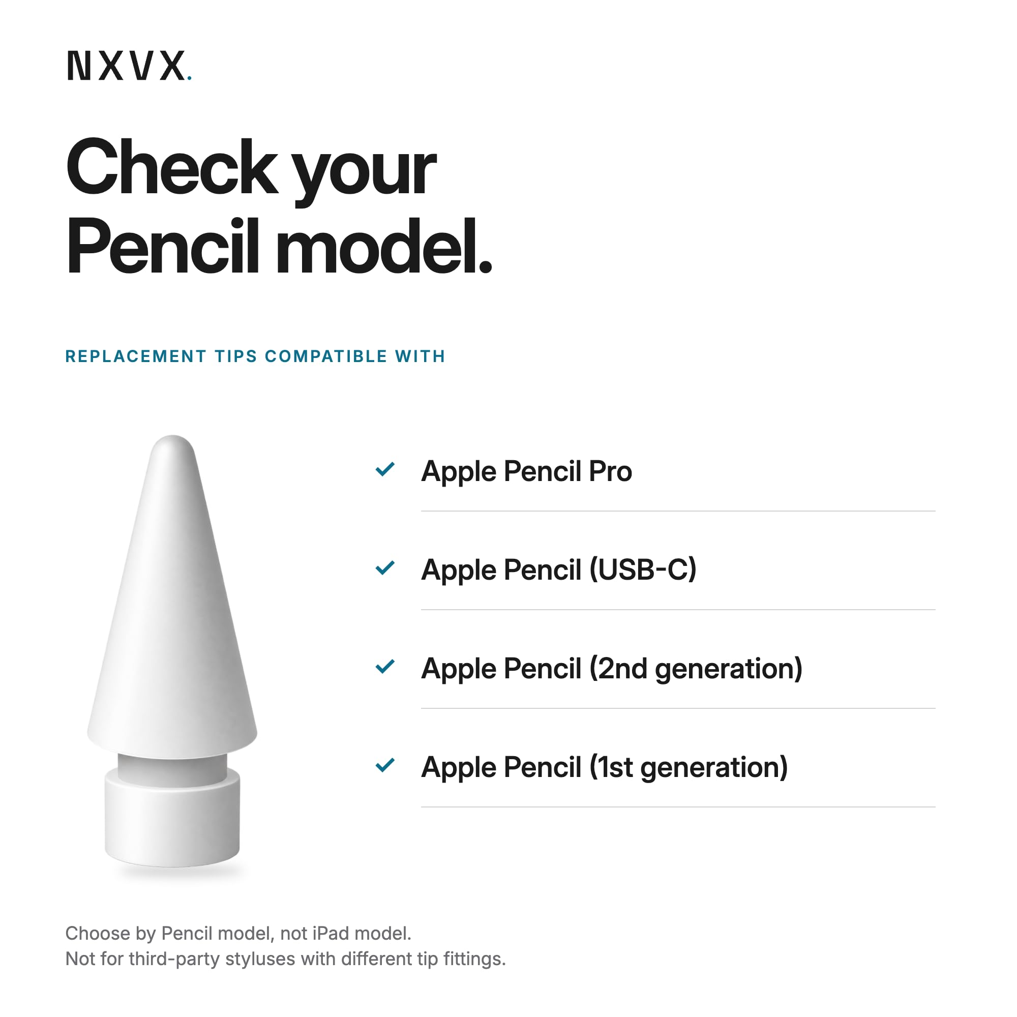 NXVX Apple Pencil için 12'li Paket Yedek Uçlar, 1. ve 2. Nesil