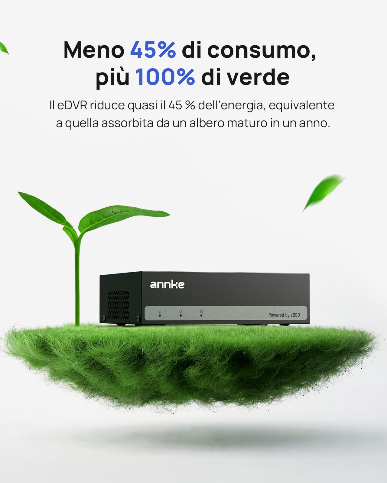 ANNKE 3K Lite DVR 4 Canali con Disco Rigido Interno SSD da 1 TB, Registrazione 4 Settimane 24/7 con 4 Telecamere, Rilevamento di Persone e Veicoli, Supporta 4 Telecamere Analogiche e 1 Telecamere IP