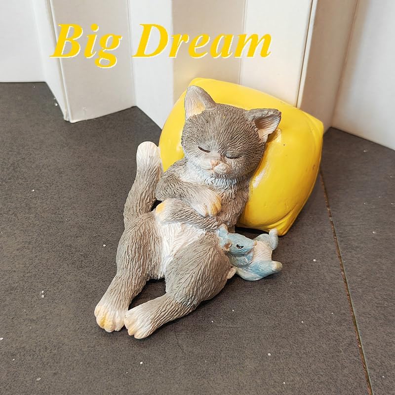 Miniatura 4 de Figura de gato de jardín de hadas en miniatura, gatito de crecimiento con afecto