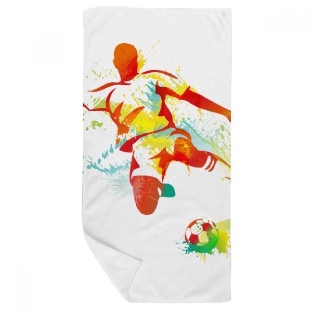 Serviette de bain de football douce et absorbante pour le visage et les mains 35x70cm