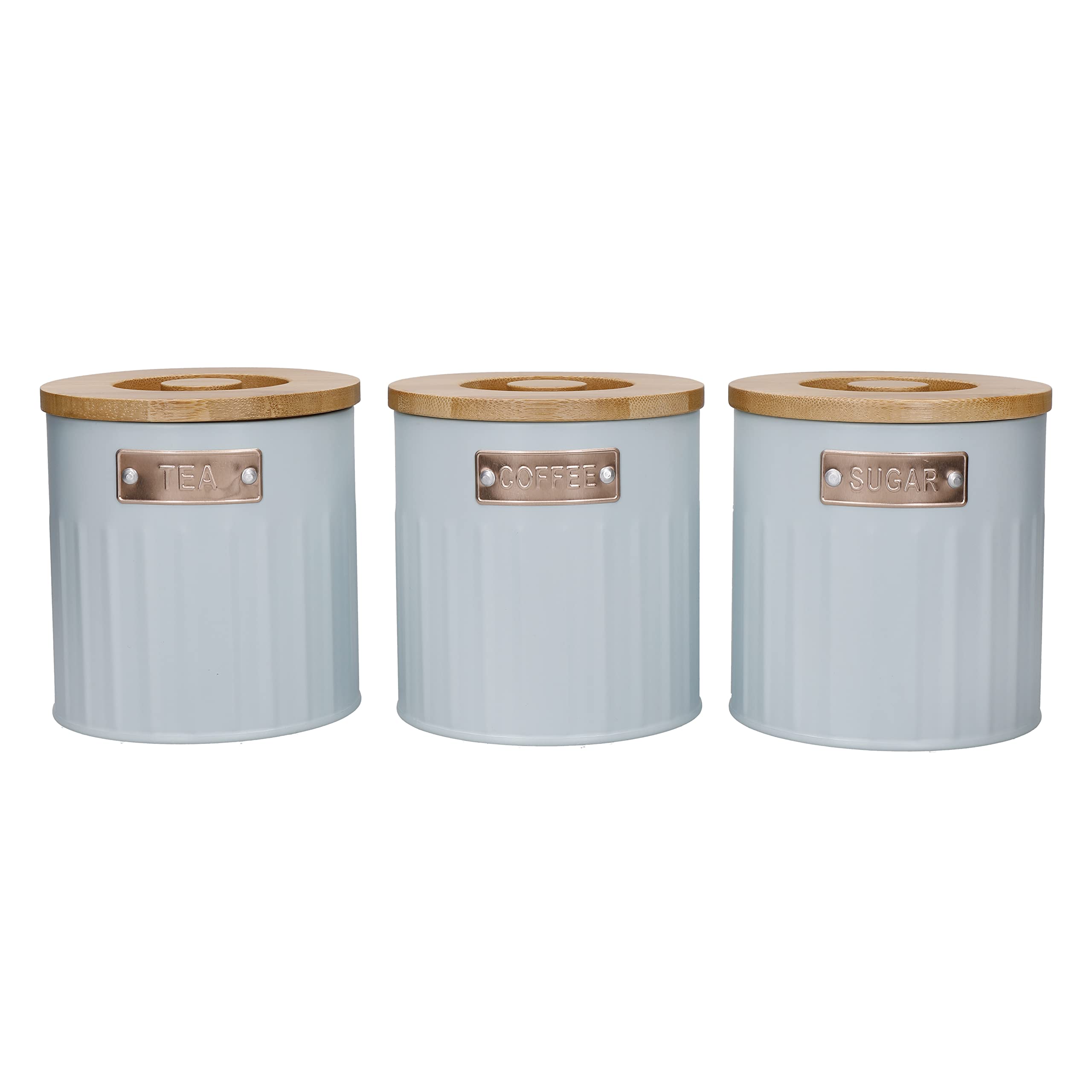 KitchenCraft Storage Canisters, Light Blue, 3 Pieces, Gift Boxed