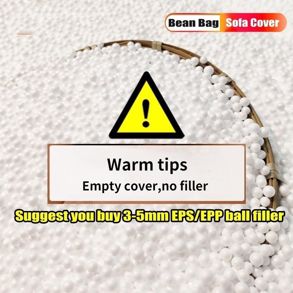 SXBCyan Bean Bag Chair （No Filler） Chenille Bean Bag Cover Pouf with Ottoman Beanbag Chair Lazy Armchair Couch for Floor Seating,Lounge Relaxing,Video Games,Movie Night (Color : Brown, Size : Empty