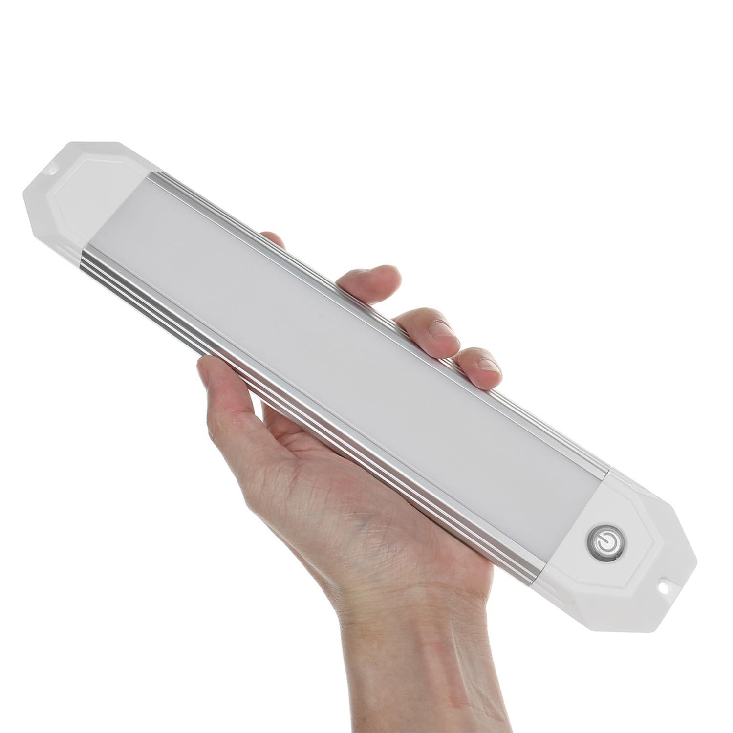 SMIXCTEK Touch Dimmable LED Boat Dome Light, 12 Inch Surface Mount Courtesy Ceiling Interior Cabin Lamp, 12/24V (White)