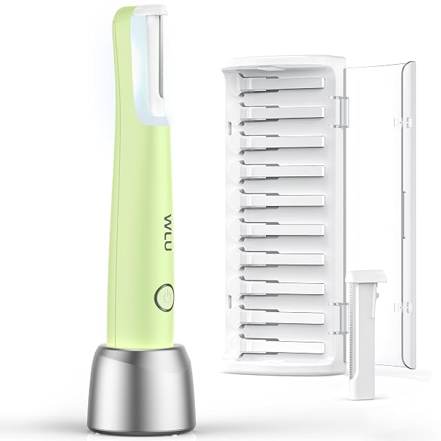 Dermaplane Razor for Women Face WLU Rechargeable Face Dermaplaning Tool Peach Fuzz Facial Hair Exfoliation Removal Sonic Technology