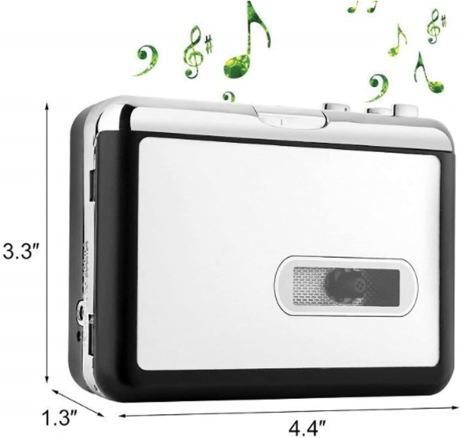 Cassette Tape Player, Portable USB Cassette To MP3 Converter with Headphone and Playback Function, Press The Play Button After Stopping To Check The File Just Recorded, Save To USB Flash Drive Direct