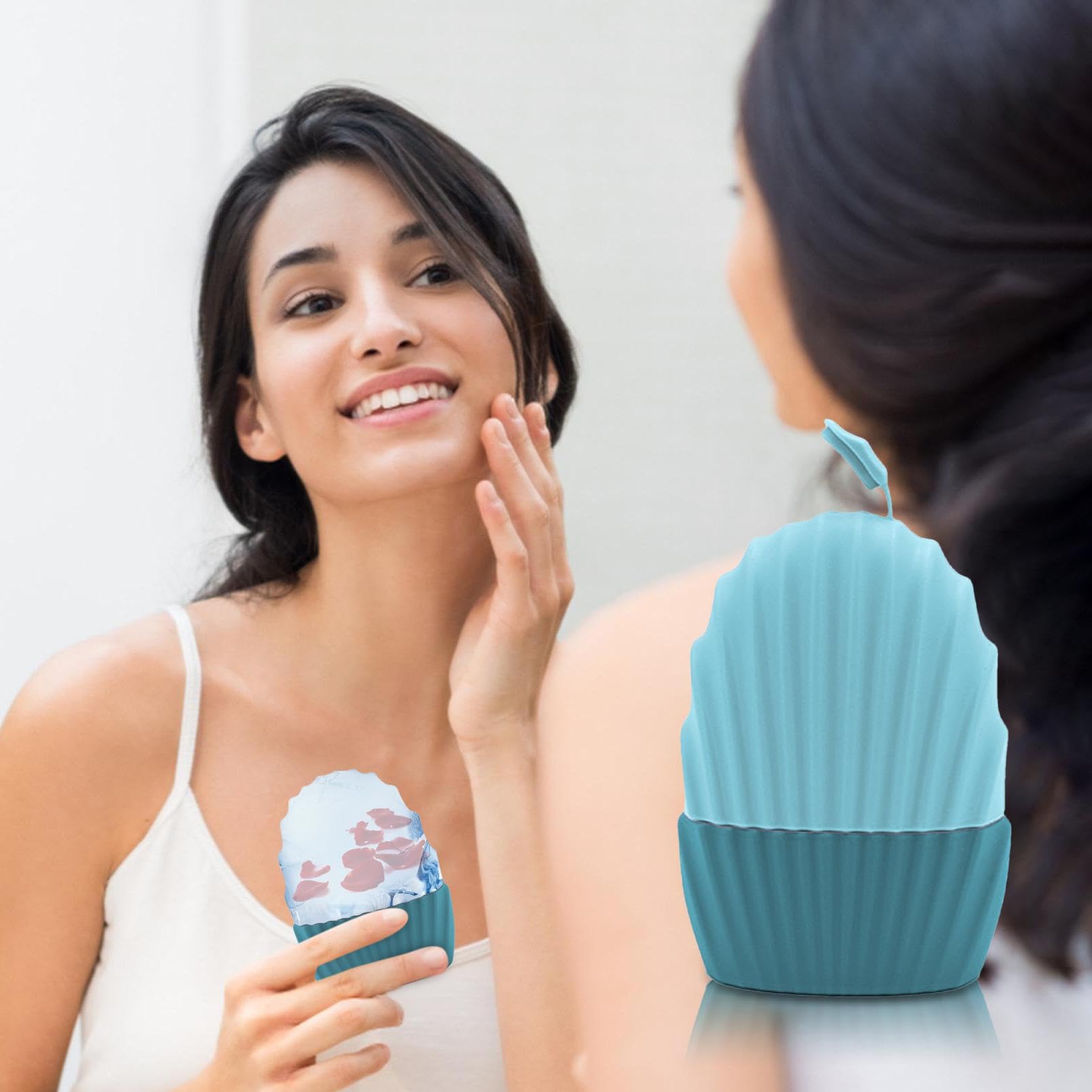 Rouleau De Glace Pour Le Visage, Masseur De Visage De Glace En Silicone Réutilisable, Peau Ferme, Réduit Les Poches Du Visage - Au Quotidien