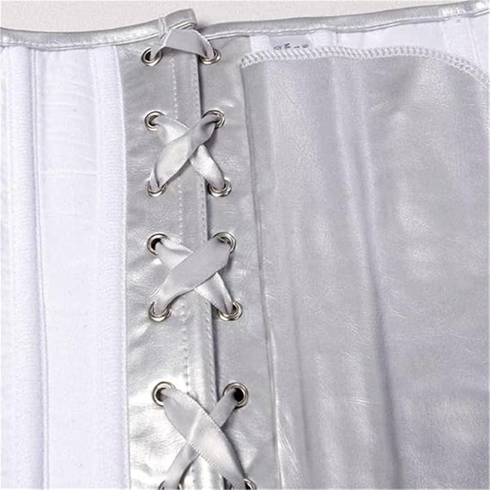 Women's Vintage Gothic Faux Leather Corset Steampunk Rock Basque Corsets - Image 5