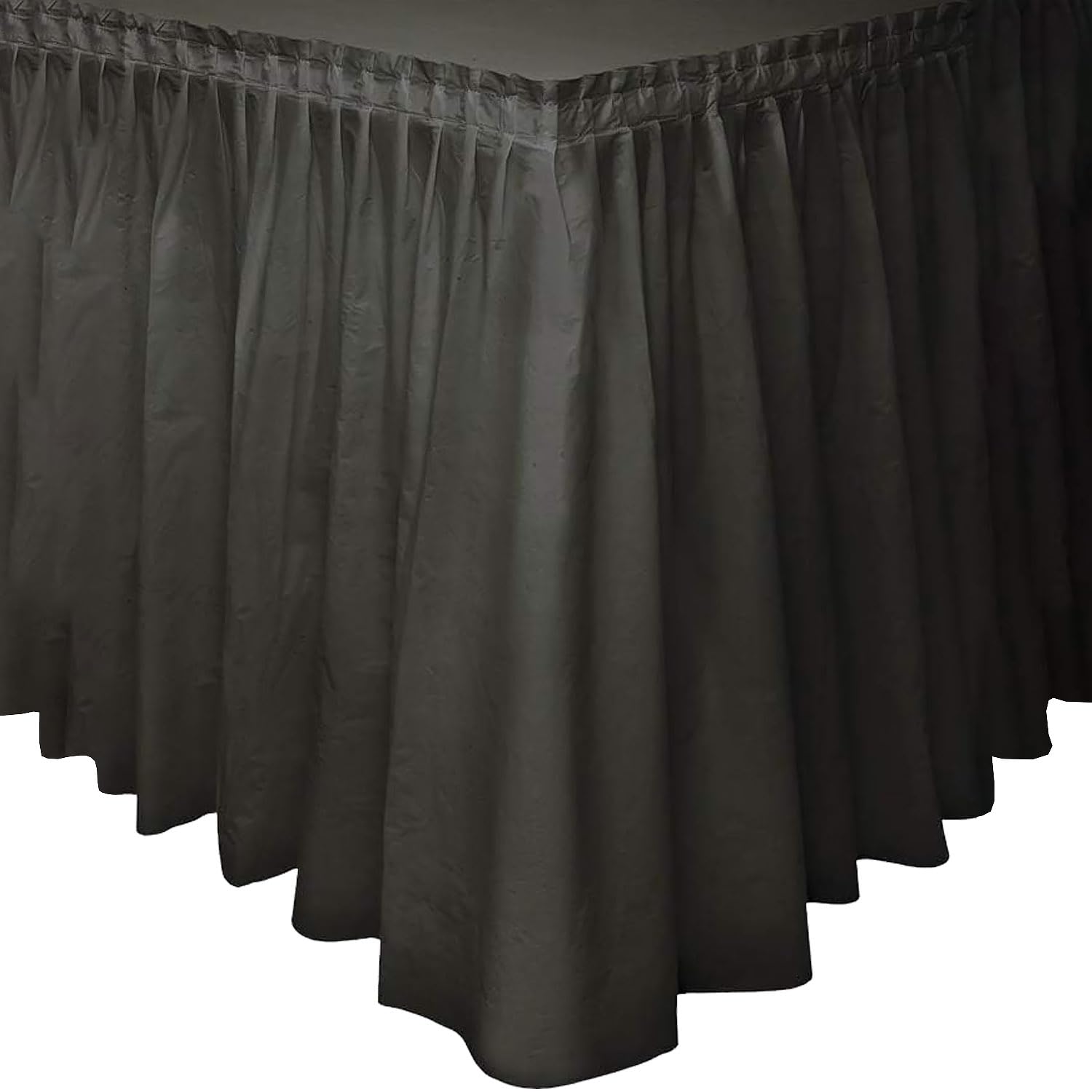 Unique Industries Black Solid Plastic Table Skirt, 14-Foot Length
