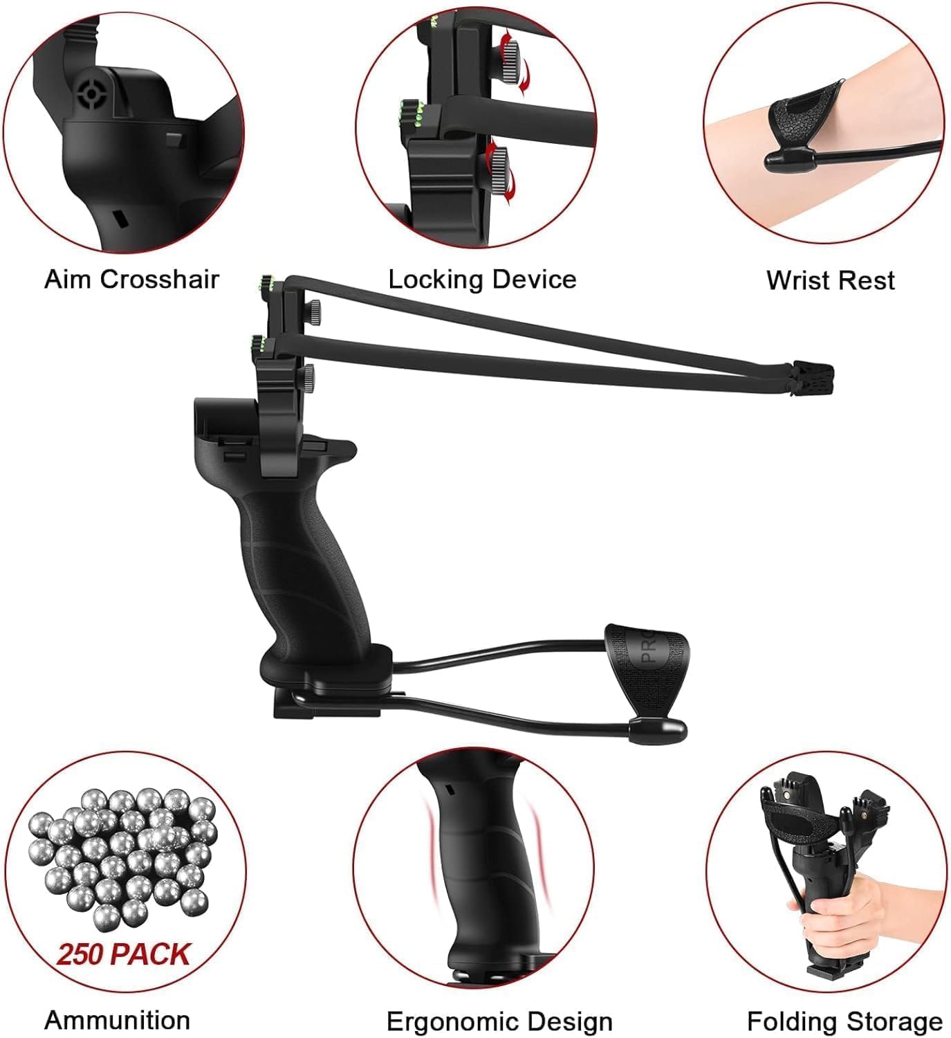 ProotorSlingshots for Adults，Wrist rocktSling Shot for Adults Huntingwithlaser,Professional Slingshots for Adult,Shooting Practice and Fans of Wrist Slingshot