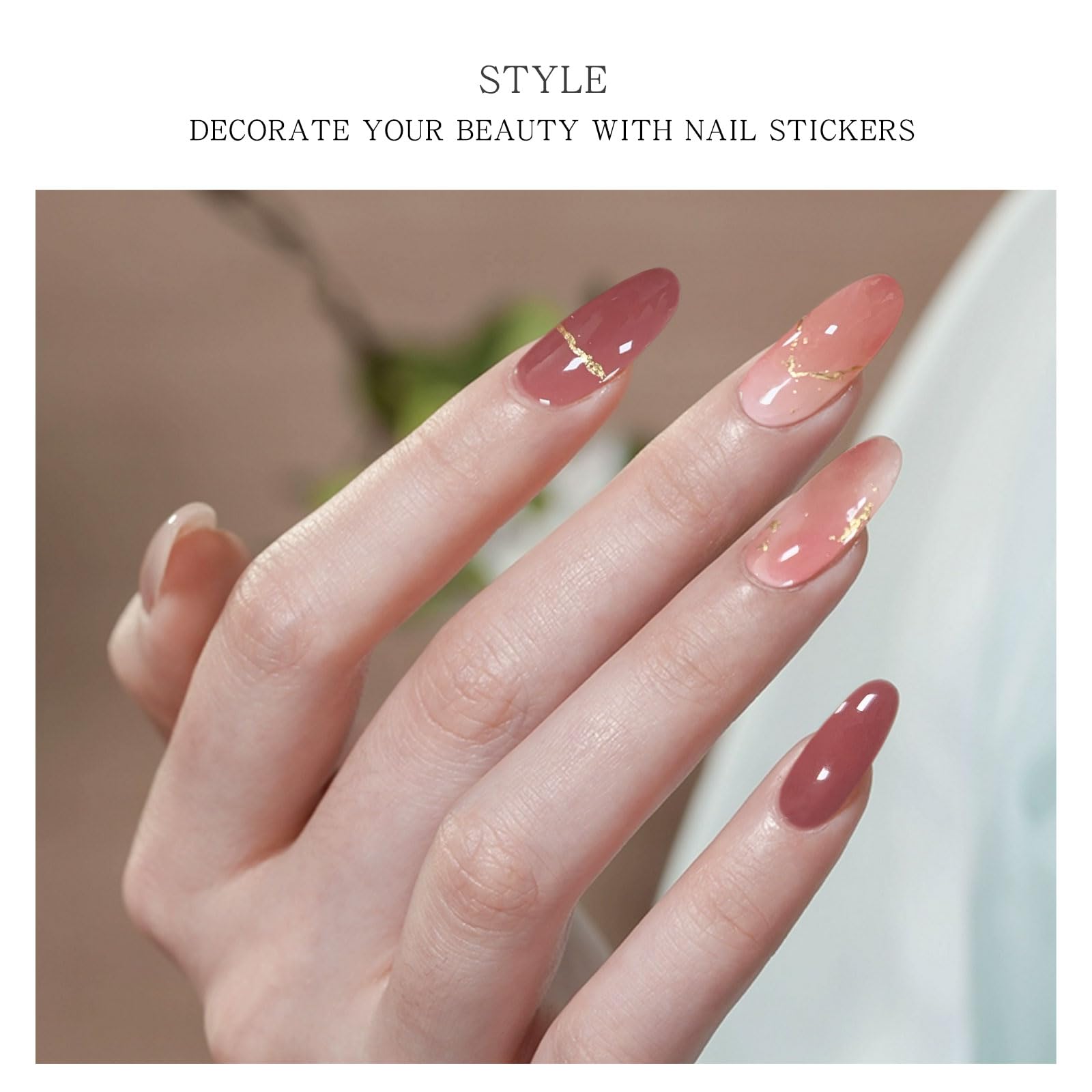 JMEOWIO Gel Nail Stickers Red French Tip Semi Cured Gel Nail Strips Wraps UV/LED Nails Art Design Decoration Accessories - Image 3