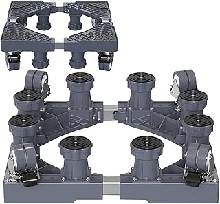 Base de suporte para máquina de lavar Base móvel ajustável para máquina de lavar 4 rodas Pernas Comprimento do suporte para máquina de lavar/largura 47-69 cm Suporte para móveis