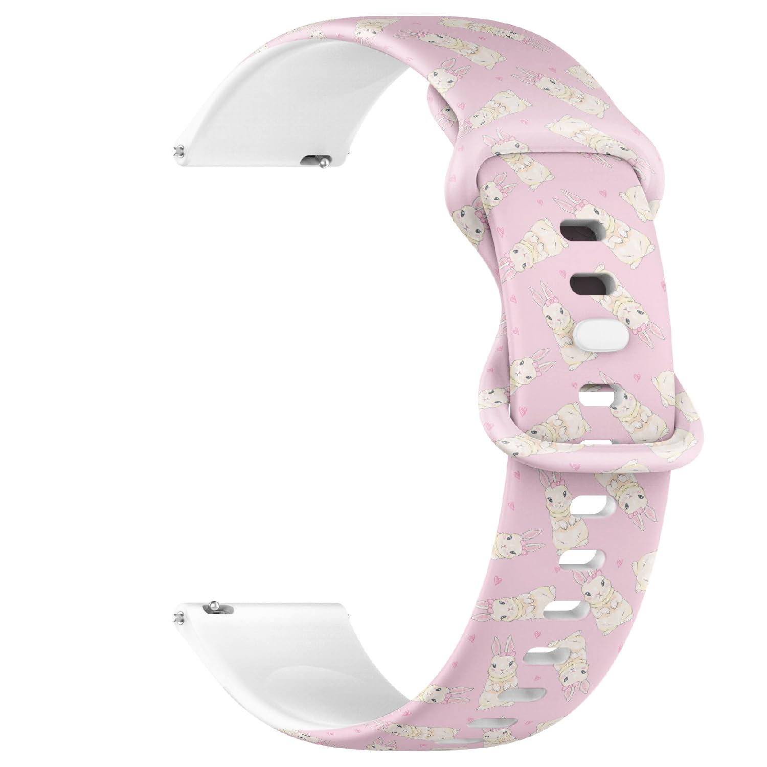 Compatible with Garmin Fenix 7/7 Pro, Fenix 6/6 Pro, Fenix 5/5 Plus, Epix (Gen2) / Epix Pro (Gen2), 22mm Replacement Sport Watch Band (Cute Cartoon Bunny) Silicone Soft Strap Bracelet