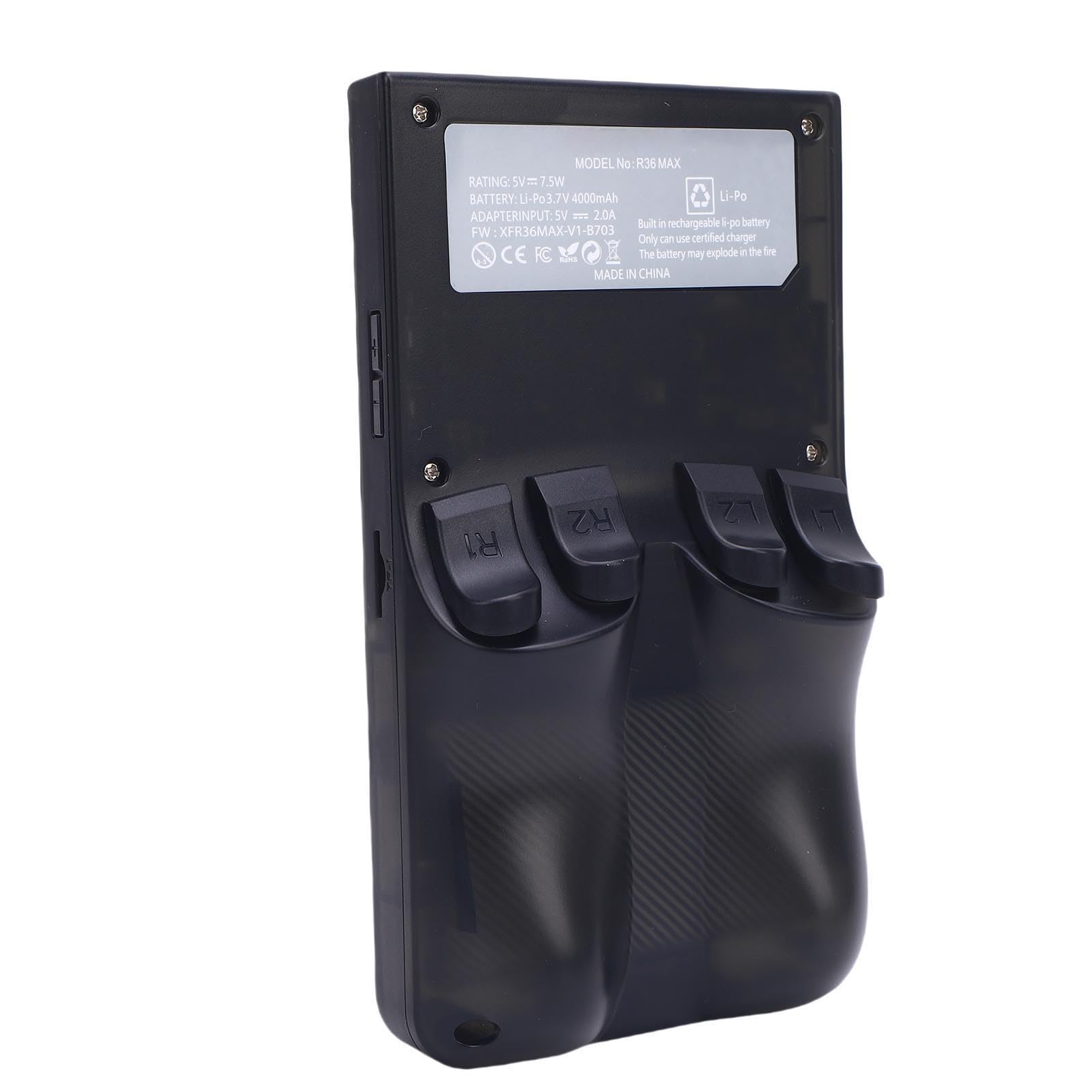 Consola de Juegos Portátil Retro con Rendimiento Potente para Juegos Nostálgicos, Diseño Portátil para Uso en Movimiento, Negro Transparente (64G)