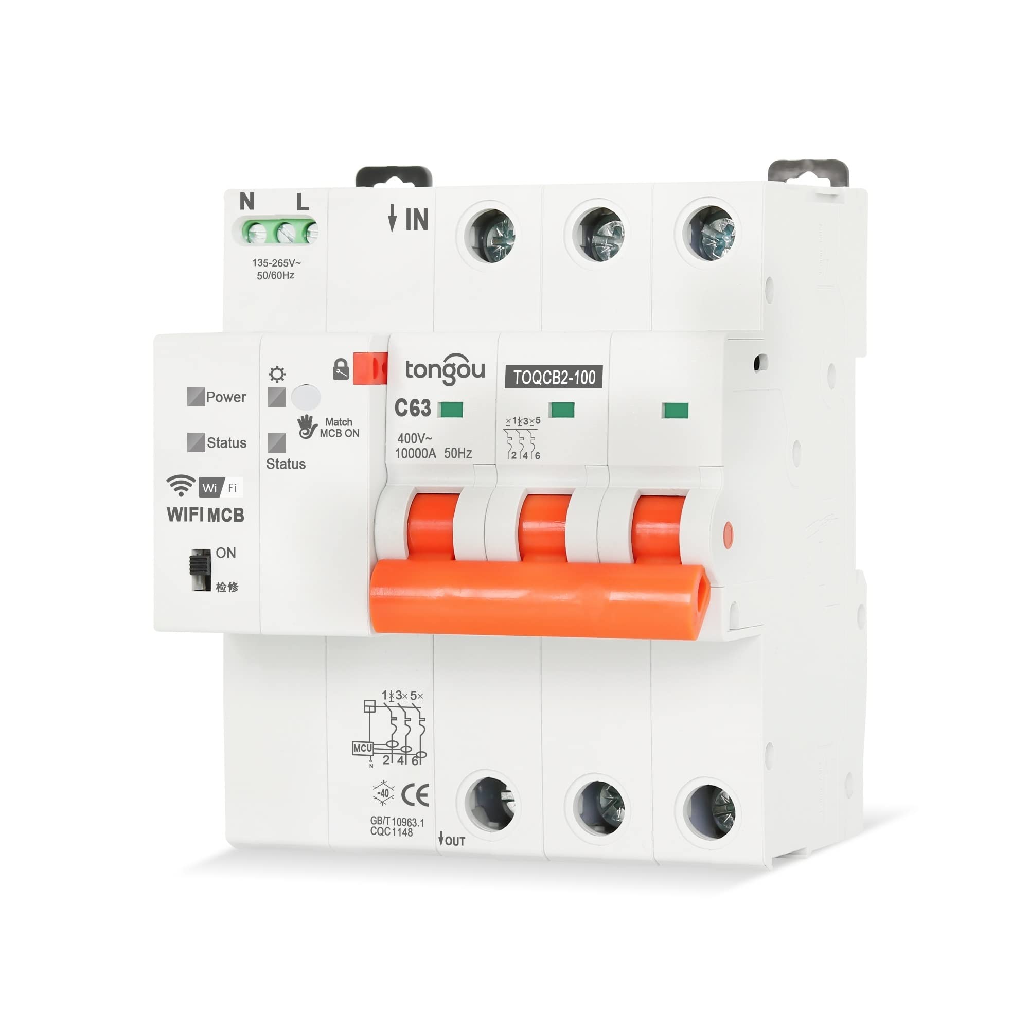 Interruttore Magnetotermico,Interruttore Differenz Interruttore automatico di richiusura dell'interruttore wireless automatico del telecomando del timer di vita intelligente MCB 3P WIFI