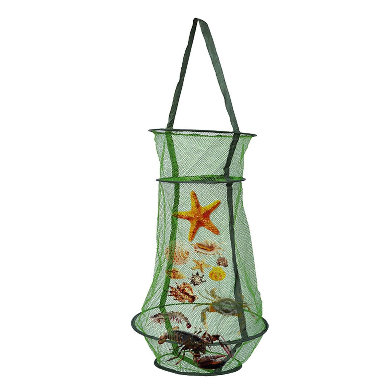 Cage en filet de pêche – Durable, résistant à la , piège à poisson coulé à la main, conception en maille pliable, panier facile à utiliser | Cage de piège à mailles de pêche, idéale pour la p
