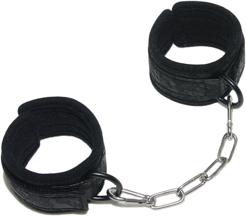 Tactical Element Leather Felt Hobble with Stain Steel Chain for Restraints Strong Self Stick Closure Quick Attached and Release